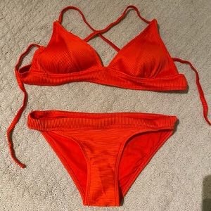 Red Ribbed Bikini - Xhileration Brand